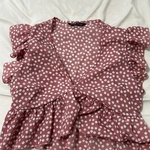 cropped shein floral top